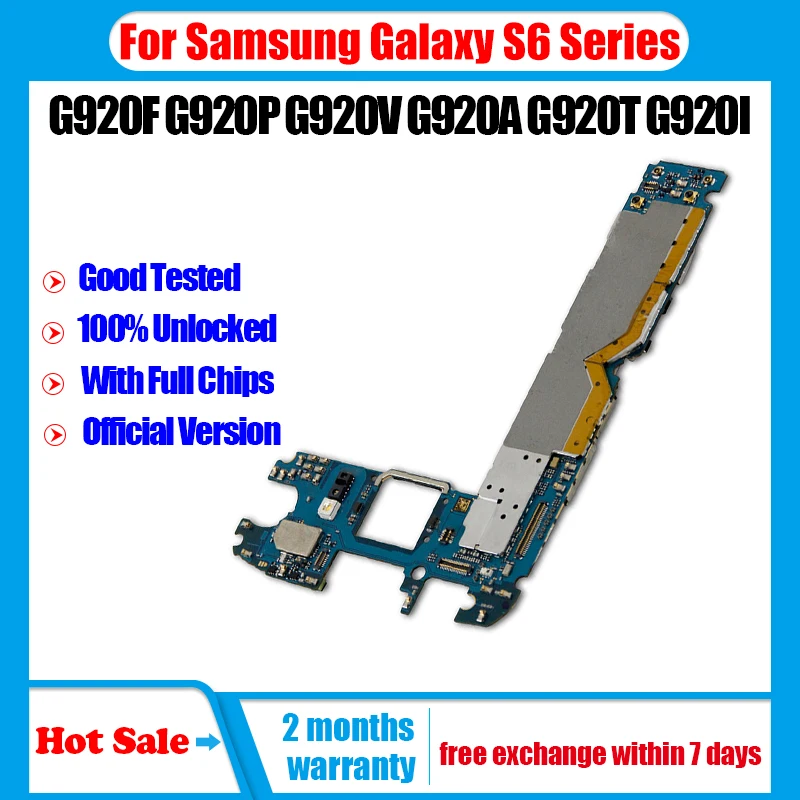 Оригинальная печатная плата для Samsung Galaxy S6 материнская G920F G920P G920V G920A G920T G920I с