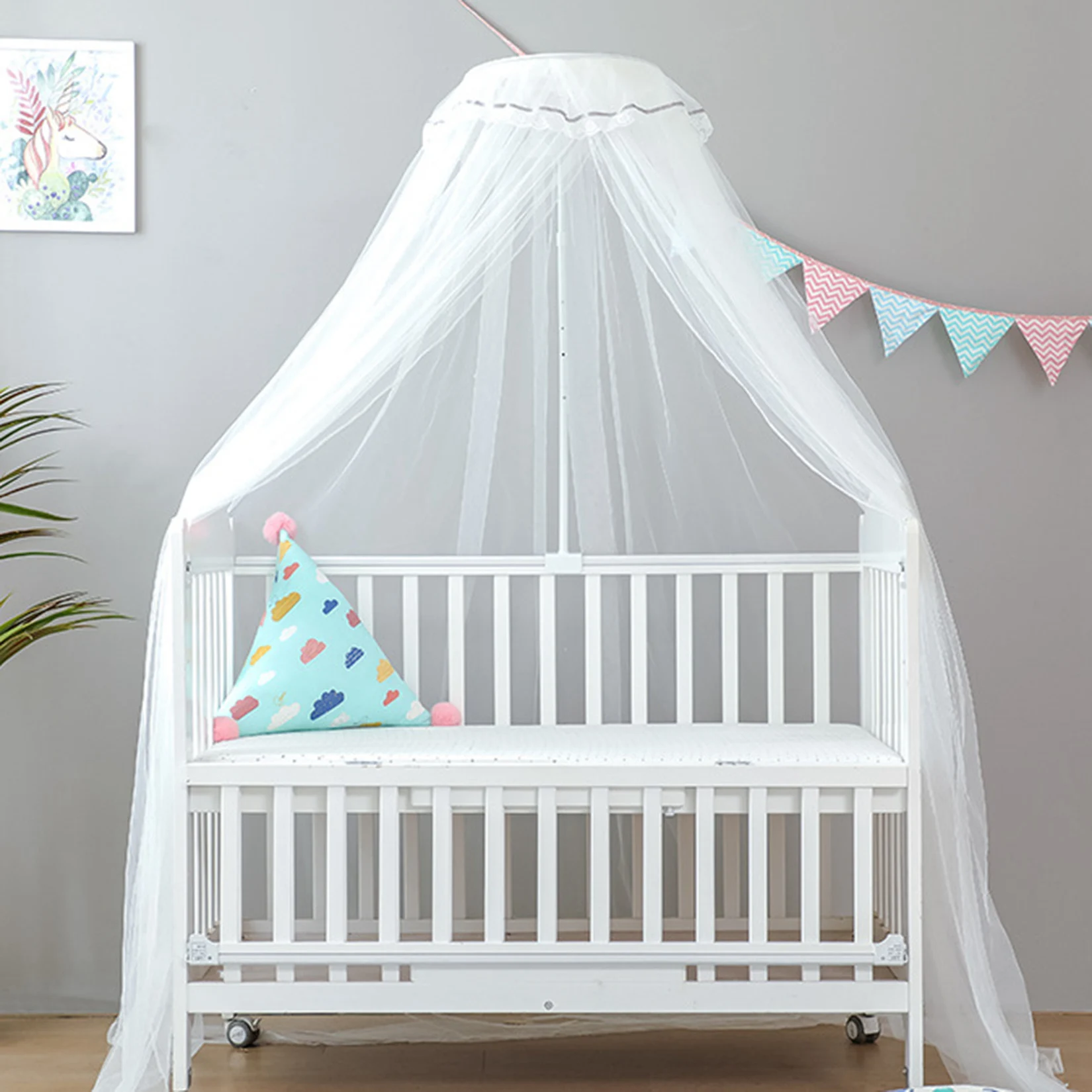 

Yurt Mosquito Net for Crib Bed Canopy Tulle Curtains Hanging Tent Bedroom Play House Tent Kids Room Decoration Baby Bedding