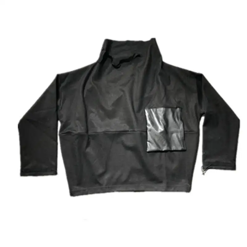 Осенне-зимняя новая черная футболка-свитер облегающая большая свободная модная