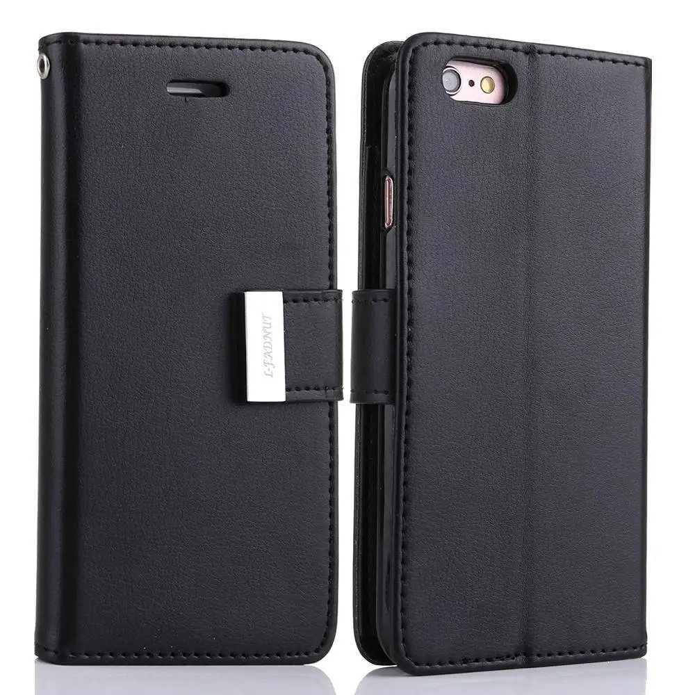 Black LLZ. COQUE Премиум Флип Чехол-Кошелек для iPhone 7 Plus 8 6S 6 5 5S SE противоударный кожаный чехол для телефона для iPhone 11 pro X Xr Xs Max - Цвет: Black