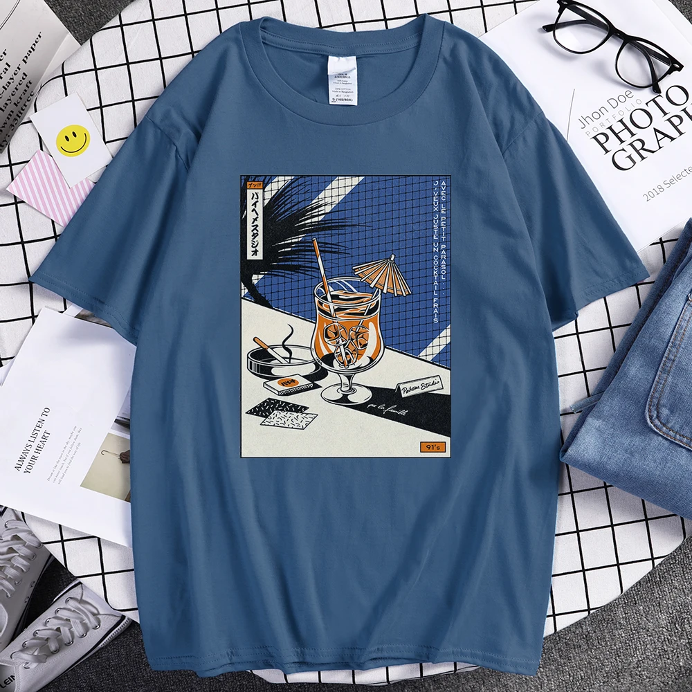 Футболка мужская оверсайз в стиле ретро с японской графикой, модная Повседневная рубашка с принтом в стиле ретро, крутая уличная одежда в ст...