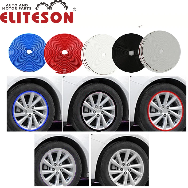 

Eliteson 8M Wheel Protectors For Car Rim Covers Tire Stickers Automobile Decoration Trim Guard Protection Interior Accessories