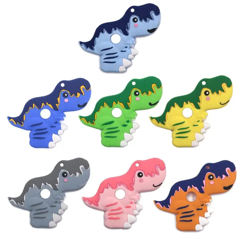 

Силиконовый Прорезыватель-динозавр, без БФА, подарок для ухода за ребенком, силиконовые игрушки для прорезывания зубов, жевательные