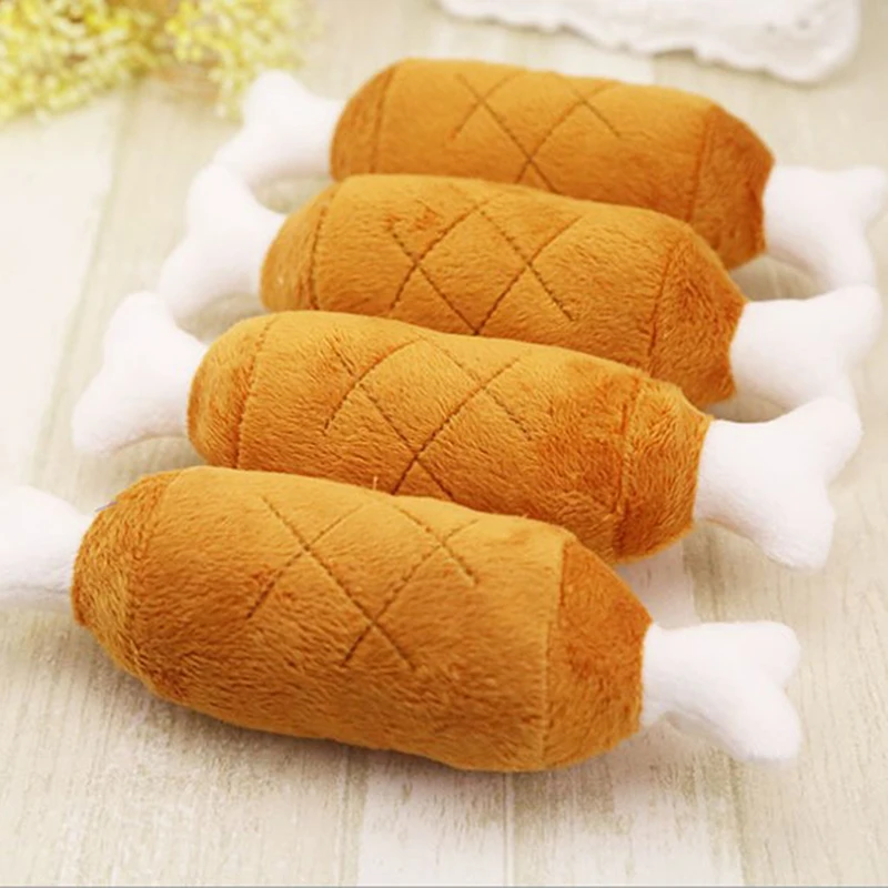 

1pc Dog Toys Puppy Pet Play Chew Toys Chicken Legs Plush Squeaky Toy For Dogs Cats Pets Pet Products Supplies