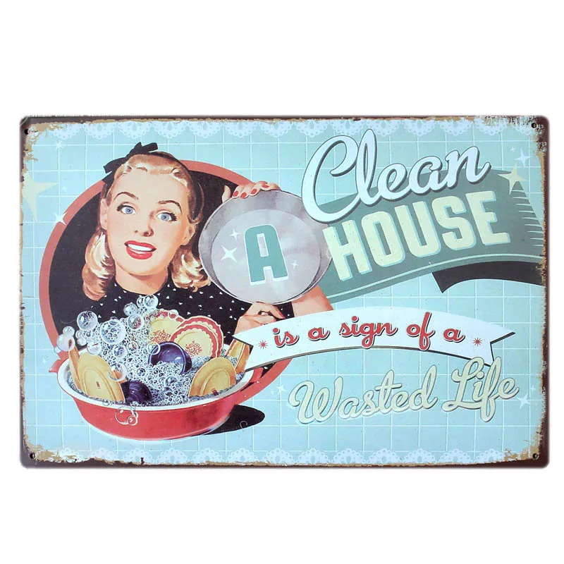 

Family Rules Vintage Plate Wall Pub Restaurant Bathroom decorations For Home Art Decor Iron Poster AA-23A