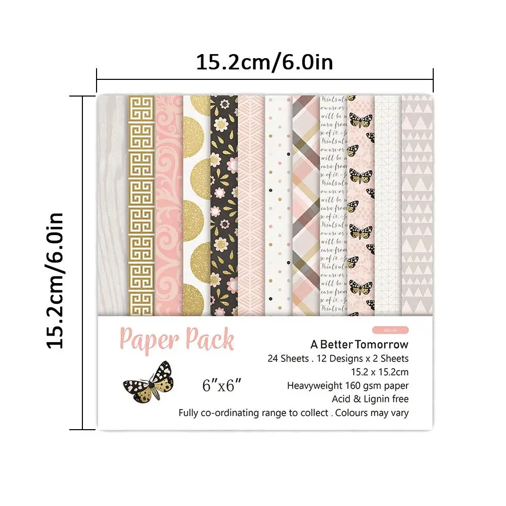 24PCS/Set Paper Craft DIY Photo Album Scrapbook Account Card Making Background 6 Inch Single-Sided Pattern | Дом и сад