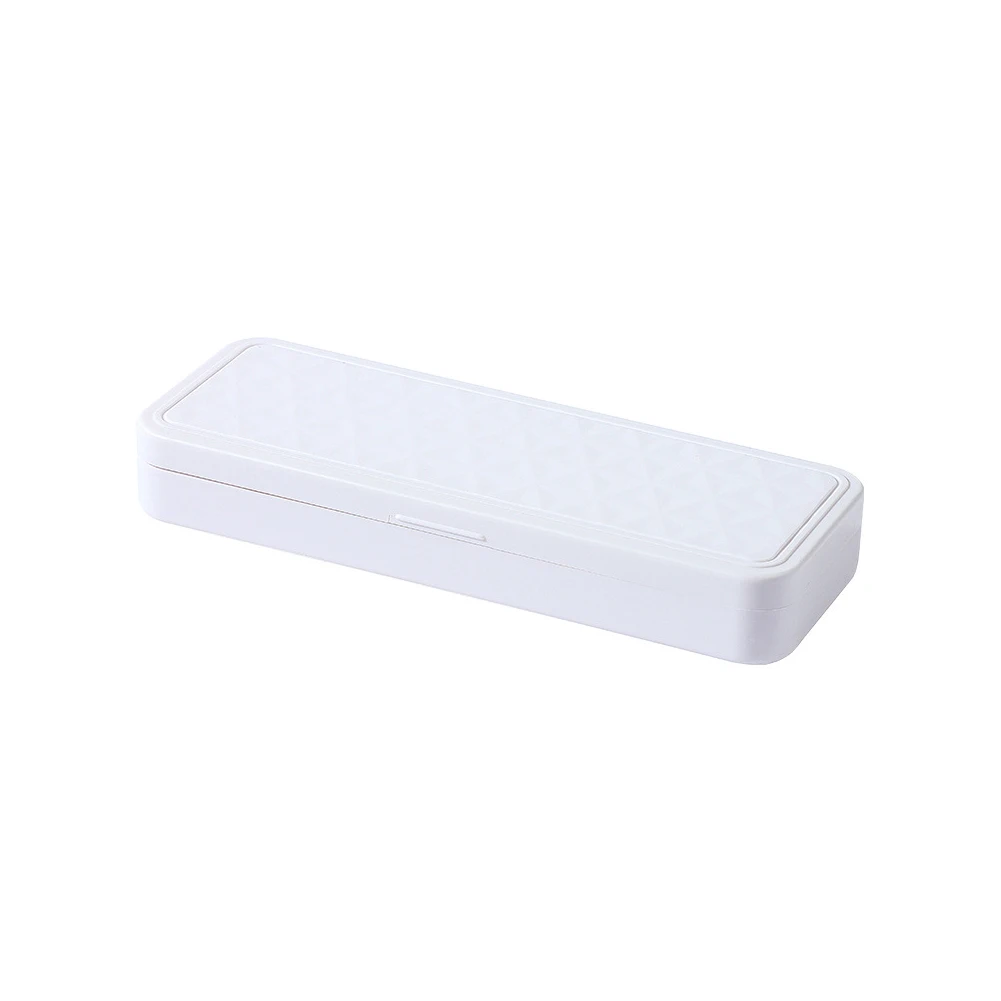 

2pcs Simple Home School Desktop Gift Classroom Office Studying Daily Portable Pencil Box Large Capacity Double Layer ABS