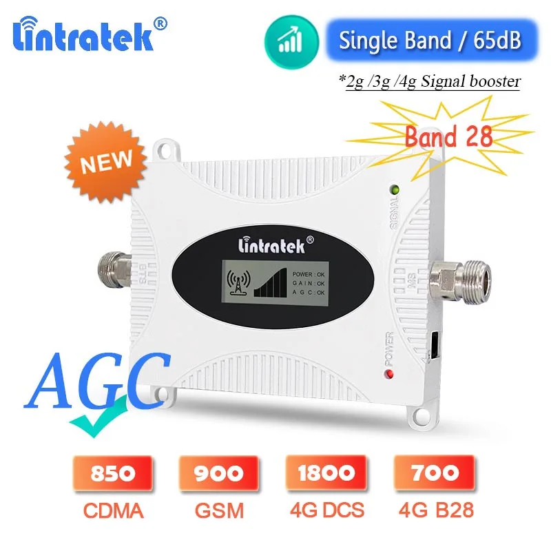 2021 новый модернизированный усилитель сигнала Lintratek AGC 4G LTE B28 700 DCS 1800 WCDMA 2100 GSM 900