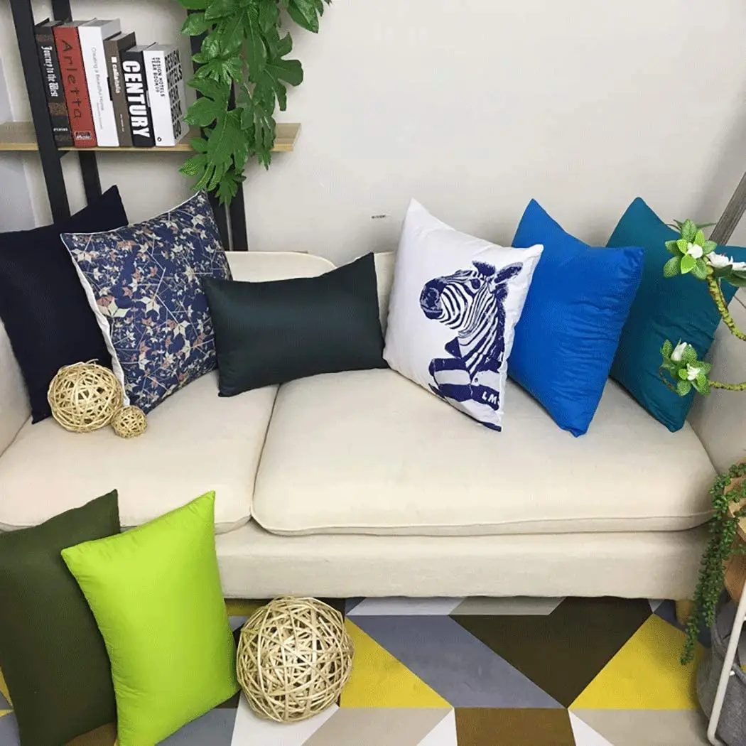 2-Pack Cotton Comfortable Solid Decorative Throw Pillow Case Square Cushion Cover Pillowcase (Cover Only No Insert) | Аксессуары для