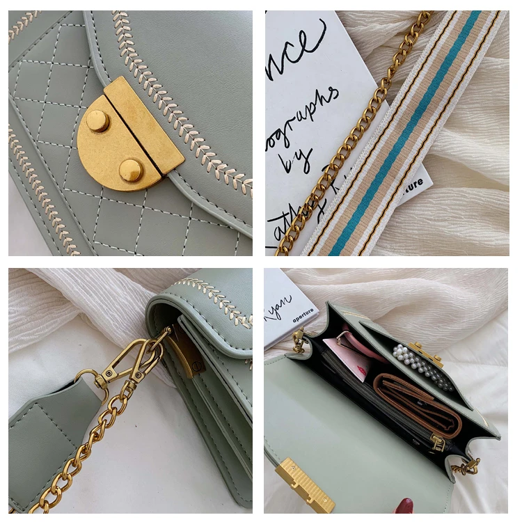 

Fashion Woman Flap Shoulder Bag Black PU Leather Crossbody Diamond Lattice Versatile Purses And Handbags designer Bolsa Feminina