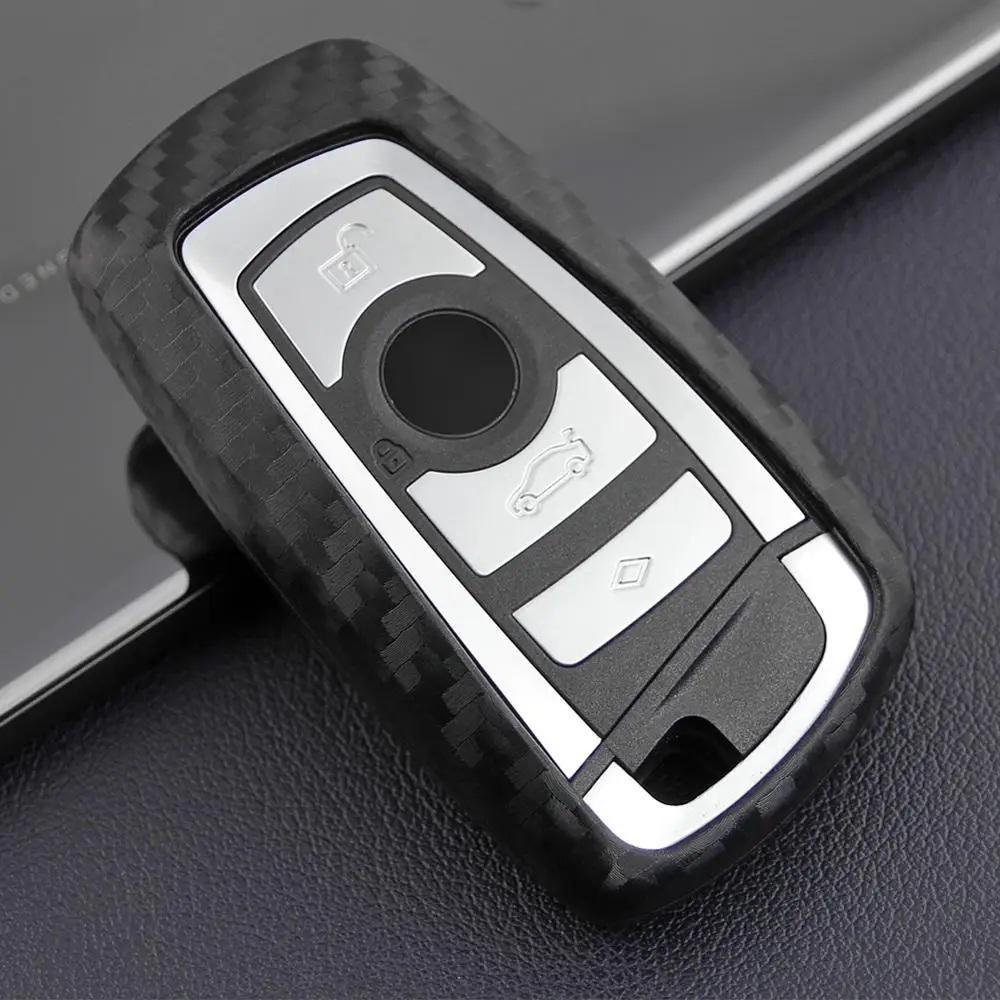 Car-Styling Auto Carbon Fiber Key Cover Shell Case For Bmw New 1 3 4 5 6 7 Series F10 F20 F30 Smart Buttons Accessories | Автомобили и
