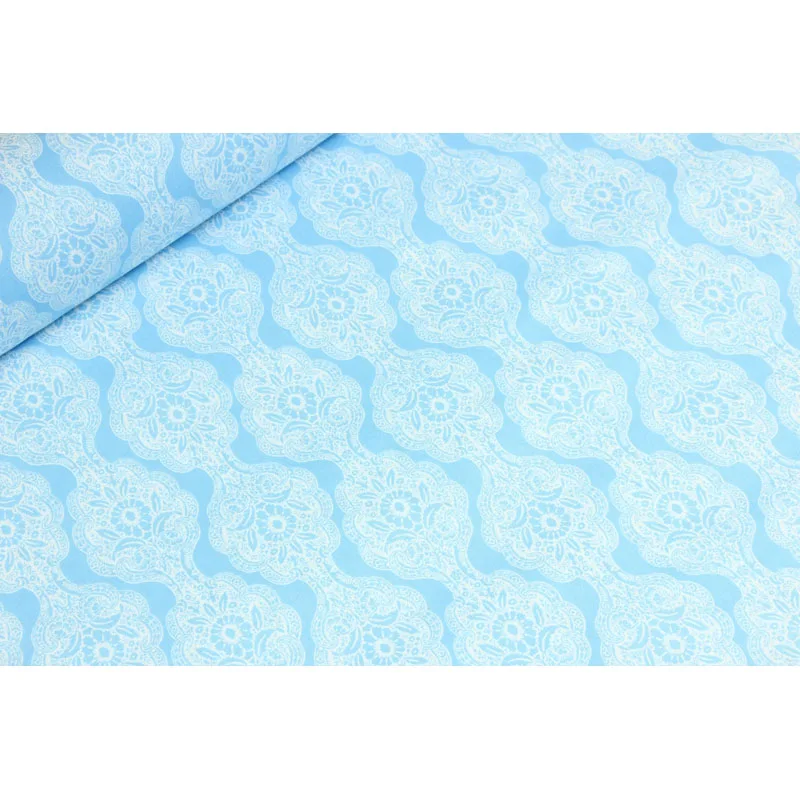 Половина ярд импорт однотонной хлопковой ткани на голубом материале с бахромой