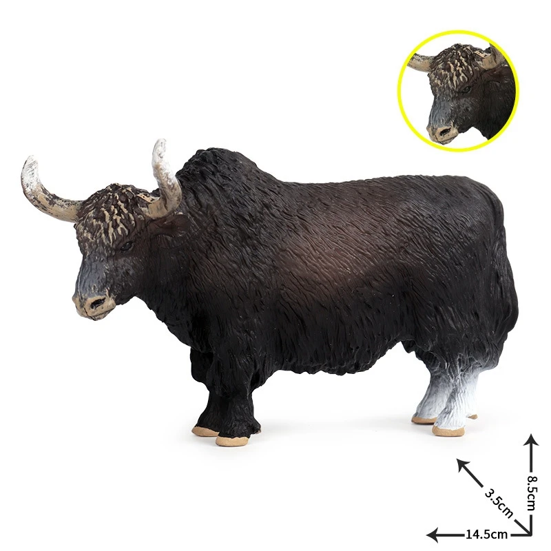 14.5X3.5X8.5cm классические черные яки животные фигурки бык фигурка ПВХ милая