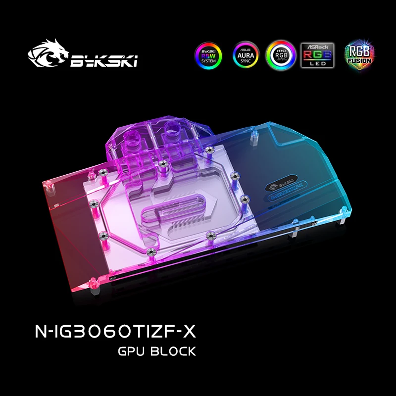 

Bykski GPU Water Block For Colorful Battle AX RTX 3060TI 8G, VGA Cooler 12V/5V M/B RGB SYNC, N-IG3060TIZF-X