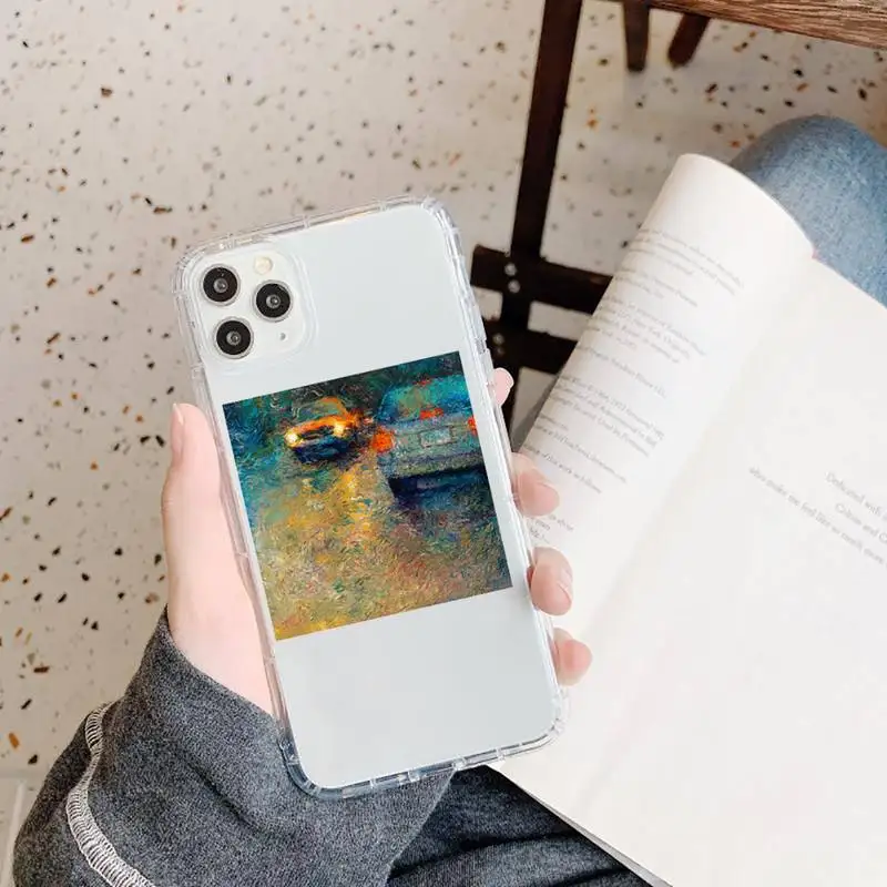 

Art oil painting beautiful fashion Phone Case Transparent for iPhone 11 12 mini pro XS MAX 8 7 6 6S Plus X 5S SE 2020 XR