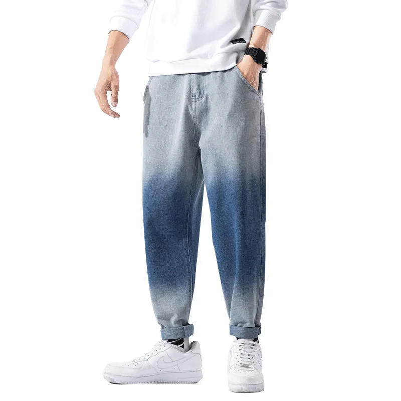 

Plus Size Jeans Men Loose Casual Joggers Streetwear Harem Jeans Cargo Pants Ankle-Length Denim Trousers hommes jeans