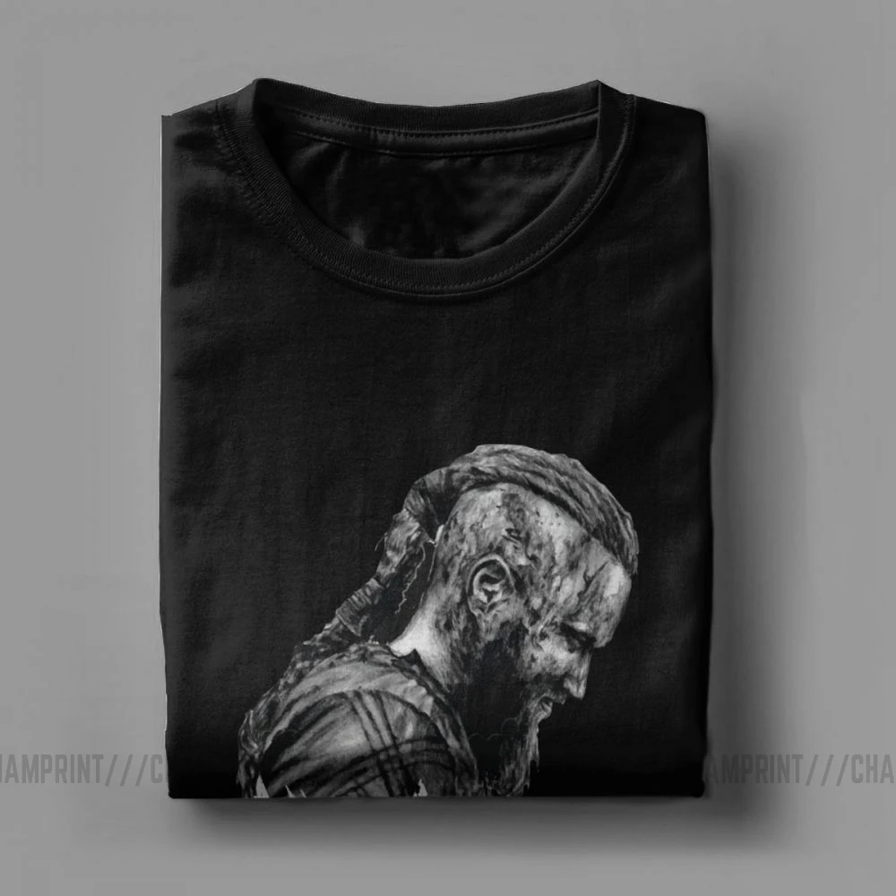 Мужские KIing Ragnar Lothbrok футболка с викингами популярная одежда круглым вырезом и