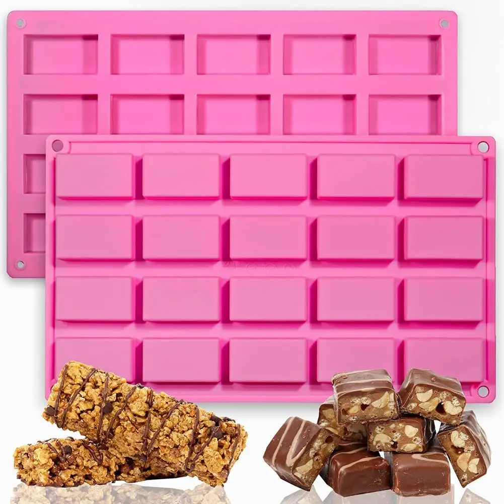 Прямоугольная форма для мастики шоколадных конфет 20 отверстий силиконовая