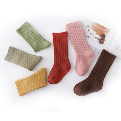 

Baby Socks For Boys Girls Kids Knee High Dressing Socks Skarpetki Solid Children Uniform School Socks Free Drop Shipping INS