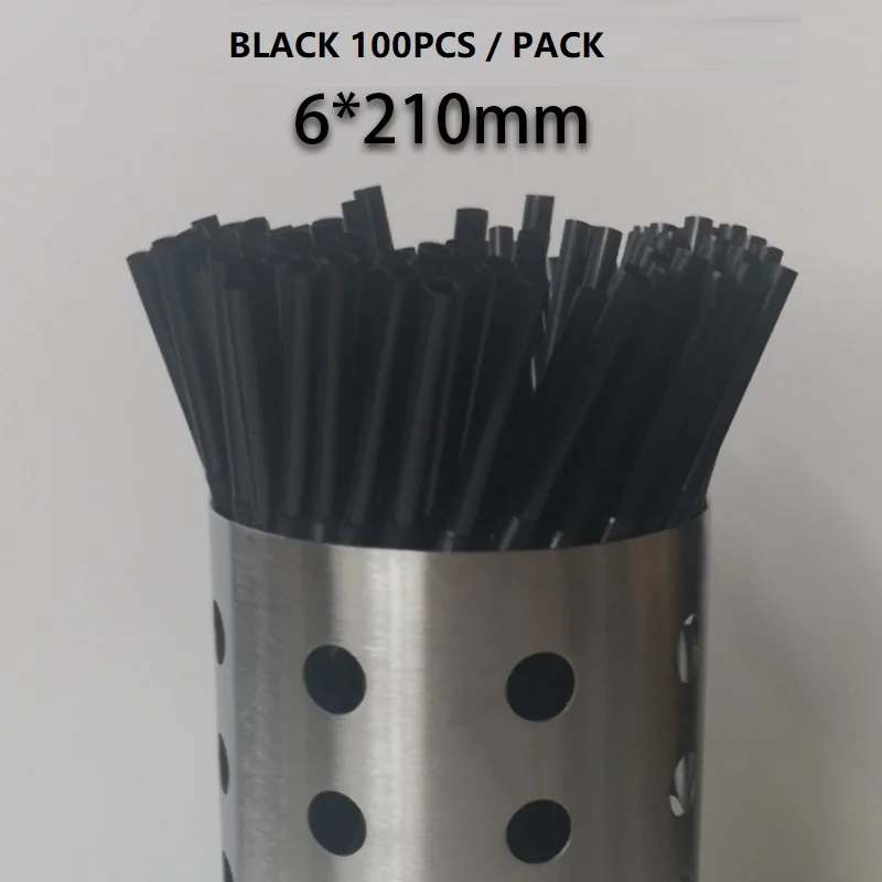 1 пакет регулируемые стеклянные декоративные соломинки бары черные кафе для