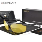 Очки для вождения AOWEAR мужские, алюминиевые, Поляризованные, желтого цвета