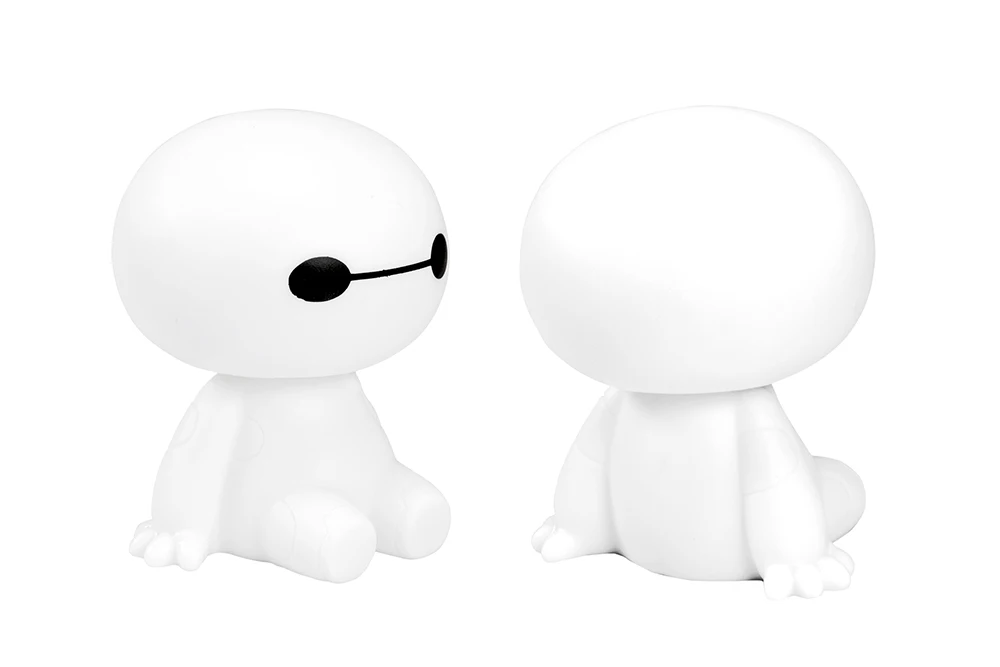 Мультипликационный пластиковый робот Baymax с качающейся головой, Автомобильные украшения, автомобильные интерьерные украшения, большие куклы героев, игрушки, орнамент, аксессуары