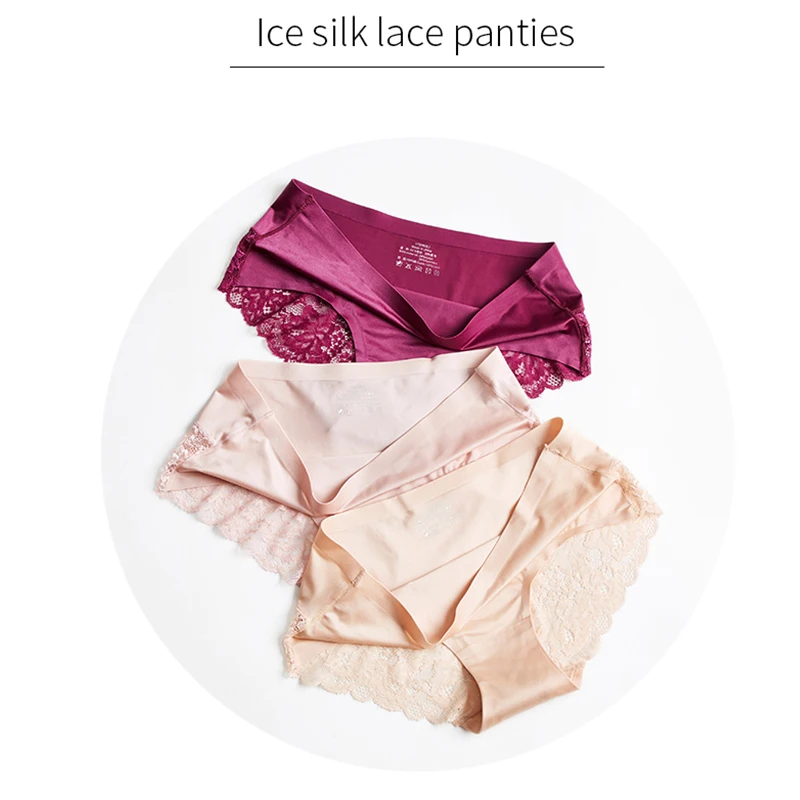 Оптовая продажа 3 шт./лот женские кружевные трусики Бесшовные дышащие полые трусы