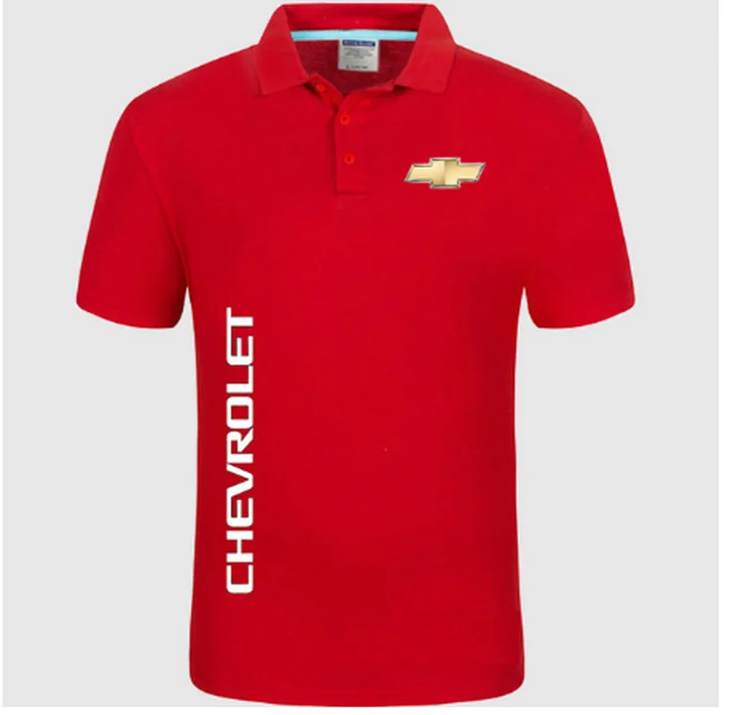 

2021NEW Chevrolet logo Polo Shirt Men summer Short Sleeve Polo Shirt Cotton spring Casual Men's Polos