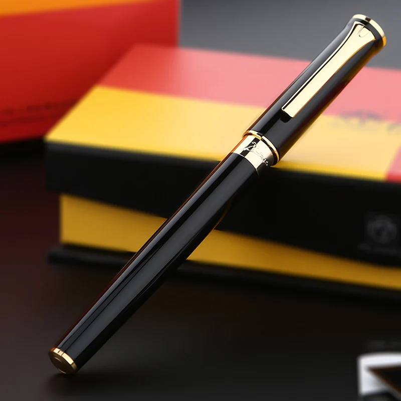 Перьевая ручка Pimio 988 высококачественная черная и золотая металлическая с