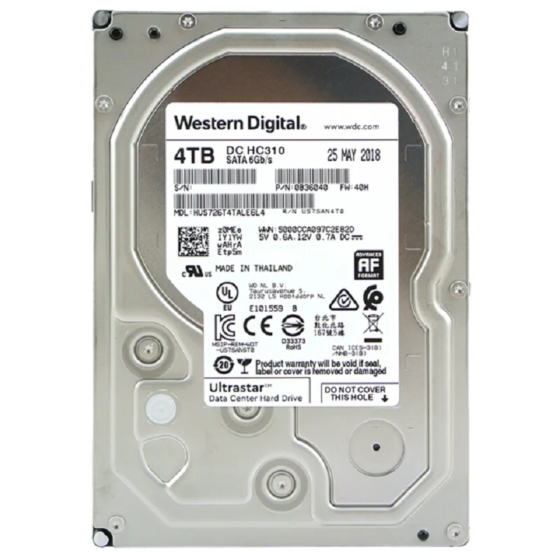 2 ТБ Western Digital 1 4 6 8 10 Ultrastar DC HC320 SATA HDD 7200 об/мин класс ГБ/сек. 256 Мб кэш-памяти 3 5 дюйма
