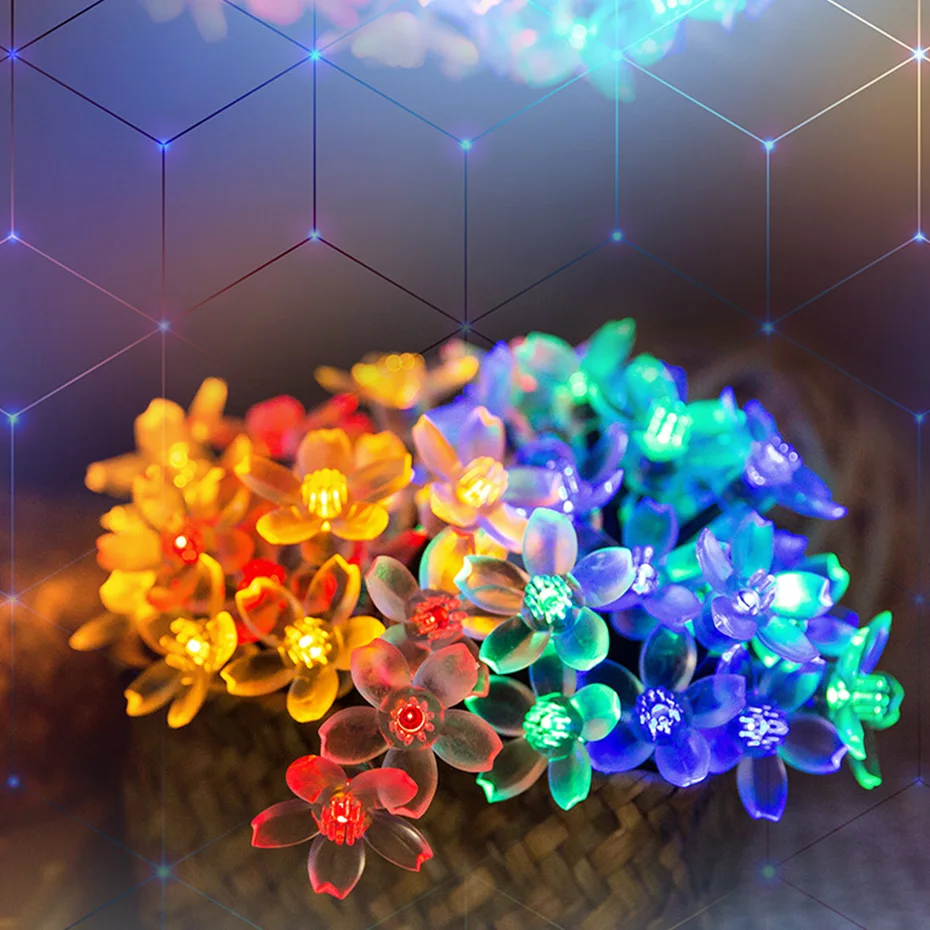 Светодиодная гирлянда на солнечной батарее с теплым белым/RGB светодиодами