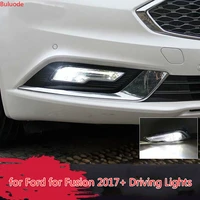 2pcs led drl daytime running lights lamps turn signal fog lights with wire for ford for fusion 2017 driving lights