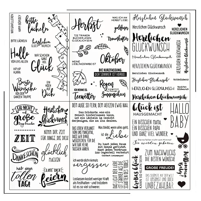 

German Text Cartoon Animals Clear Stamps Scrapbooking Crafts Decorate Photo Album Embossing Cards Making Clear Stamps New