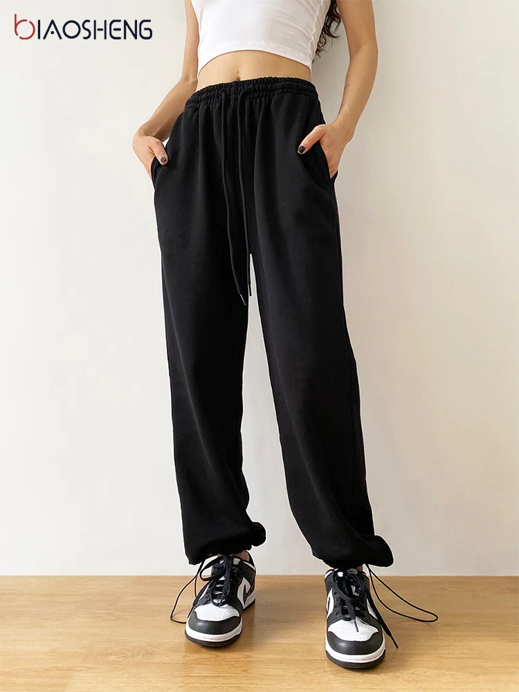 Повседневные спортивные брюки для бега Женские винтажные свободные мешковатые