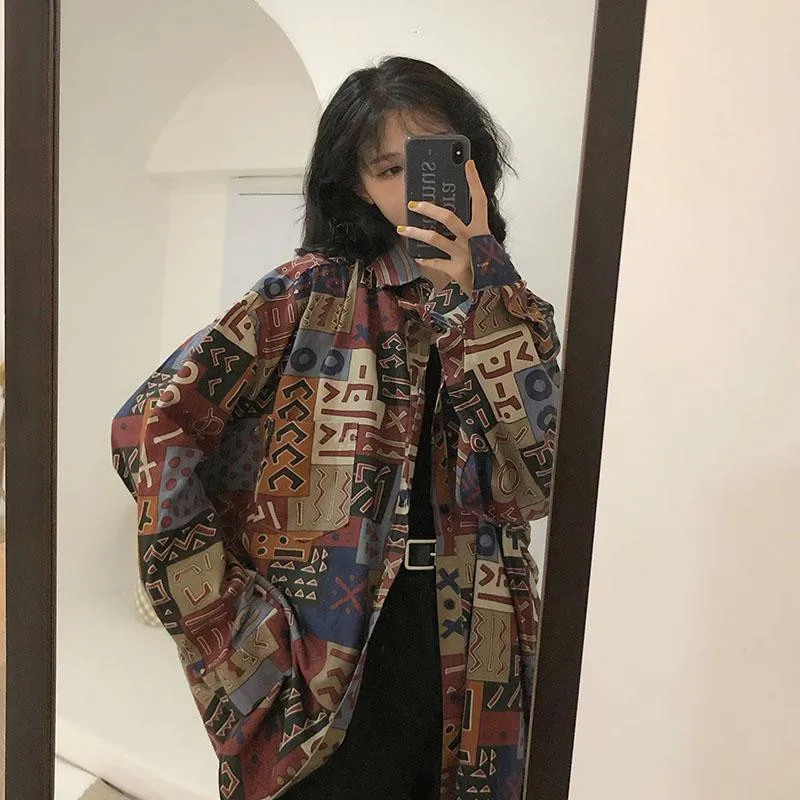 Новая свободная женская блузка в стиле Харадзюку С Длинным Рукавом и