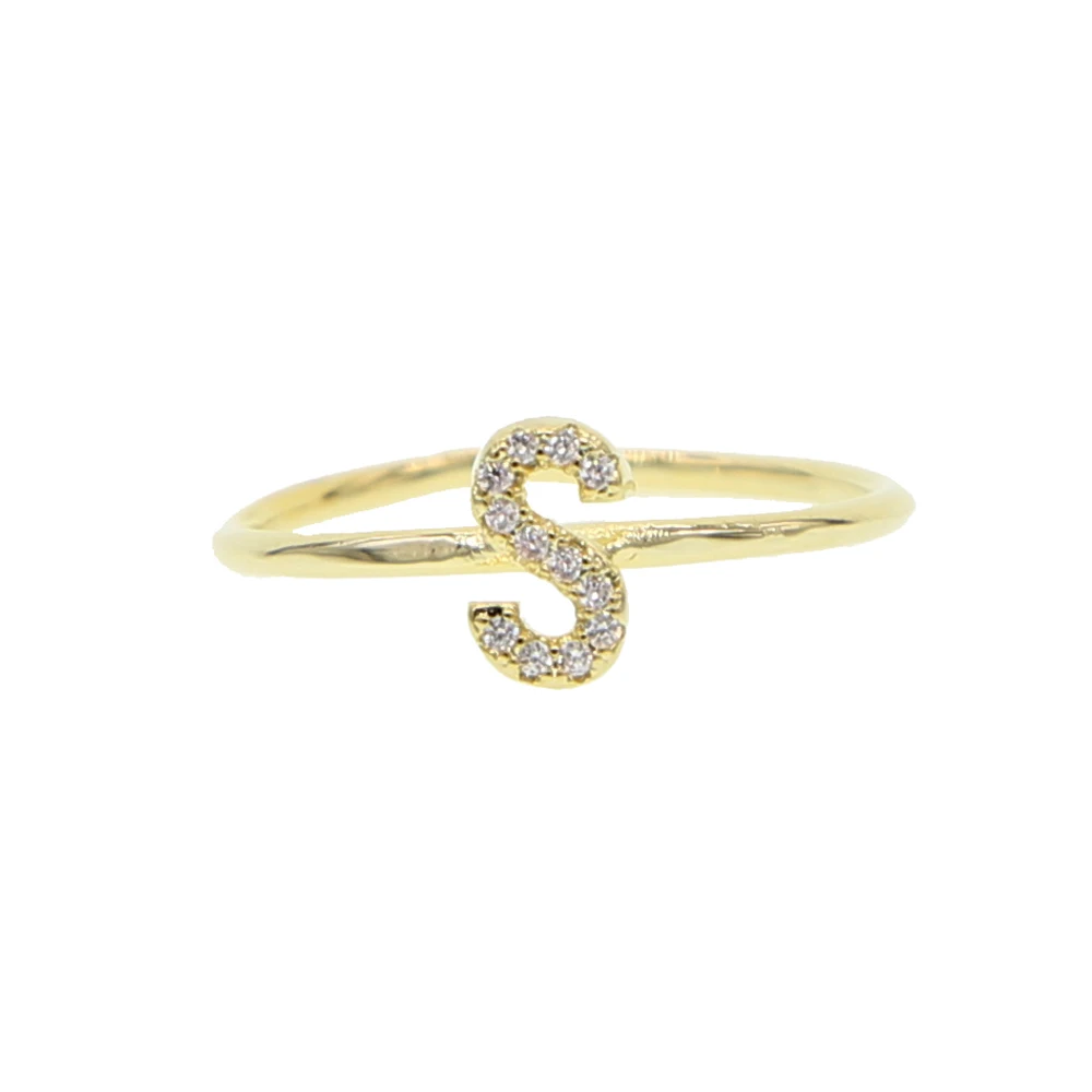 2021 Летний стиль 26 Алфавит инициальное кольцо позолоченное для женщин и девушек