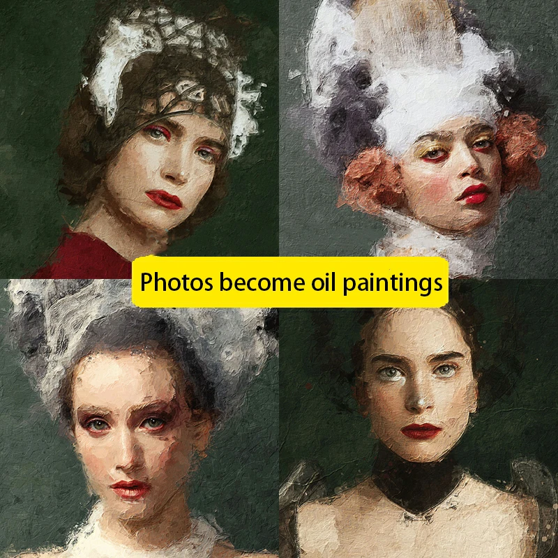 

Aluminum Picture Frames Custom Photo Become Oil Painting Style Landscape Animals Portrait Print on Canvas Commemorate Gift