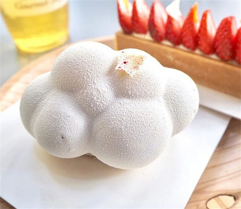 

Cloud Shape Chocolate Silicone Mold Mousse Fondant Ice Cube Pudding Candy Soap Candle Molds Baking Cake Decoration Tool