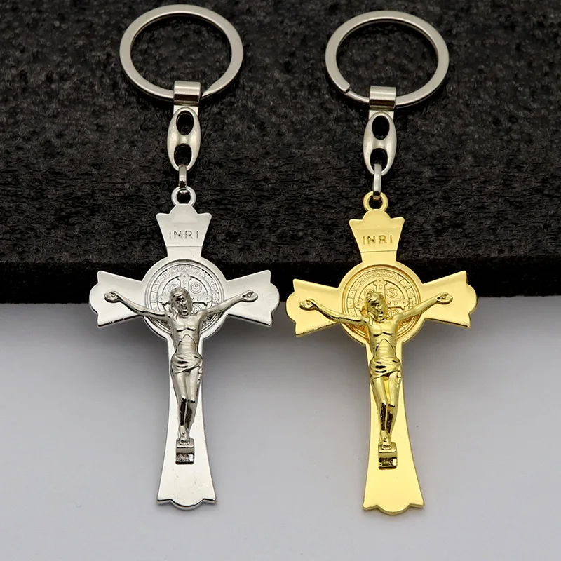 

esus Cross Keychain Christian Religion Crucifix Key Chains Car Pendant Key Ring For Metal Keys Charms Jewelry Accessories