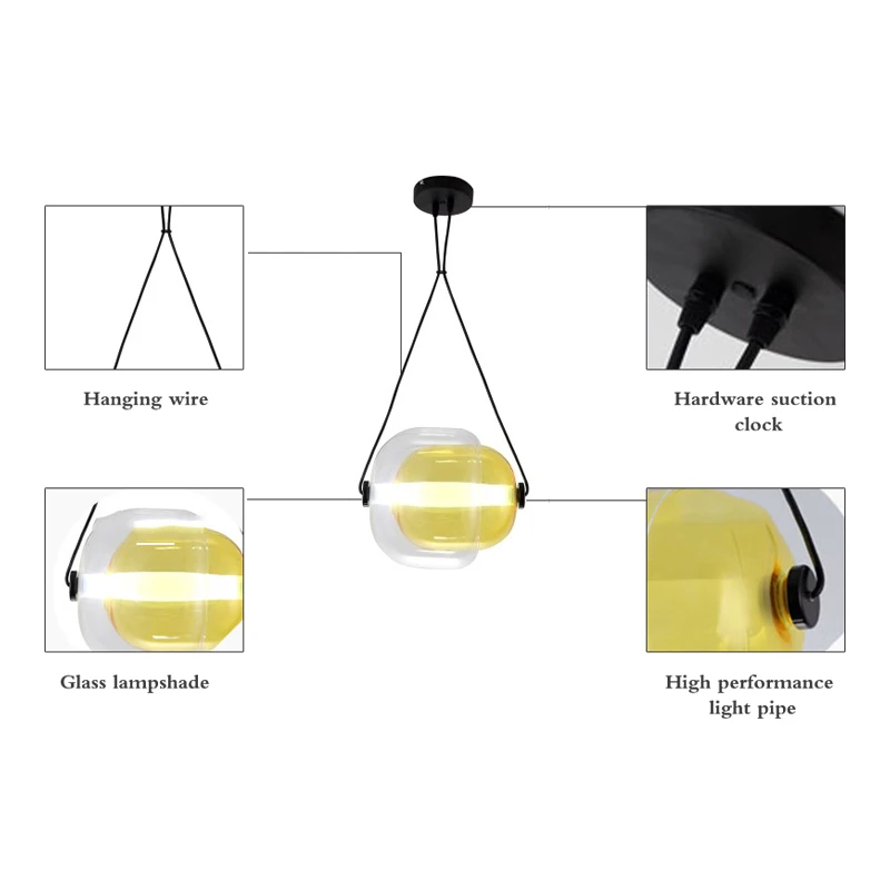 Круглый стеклянный подвесной светильник светодиодный на базе абажур для