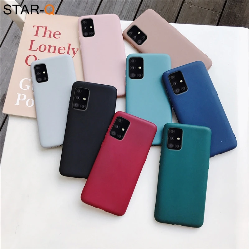 candy color silicone phone case for samsung galaxy a51 a71 5g a31 a11 a41 m51 m31 a21s a91 a81 a01 matte soft tpu cover free global shipping