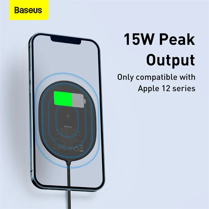 baseus 15w qi magnetic wireless charger for iphone 13 pro max induction wireless charging pad fast charging for iphone 12 mini free global shipping