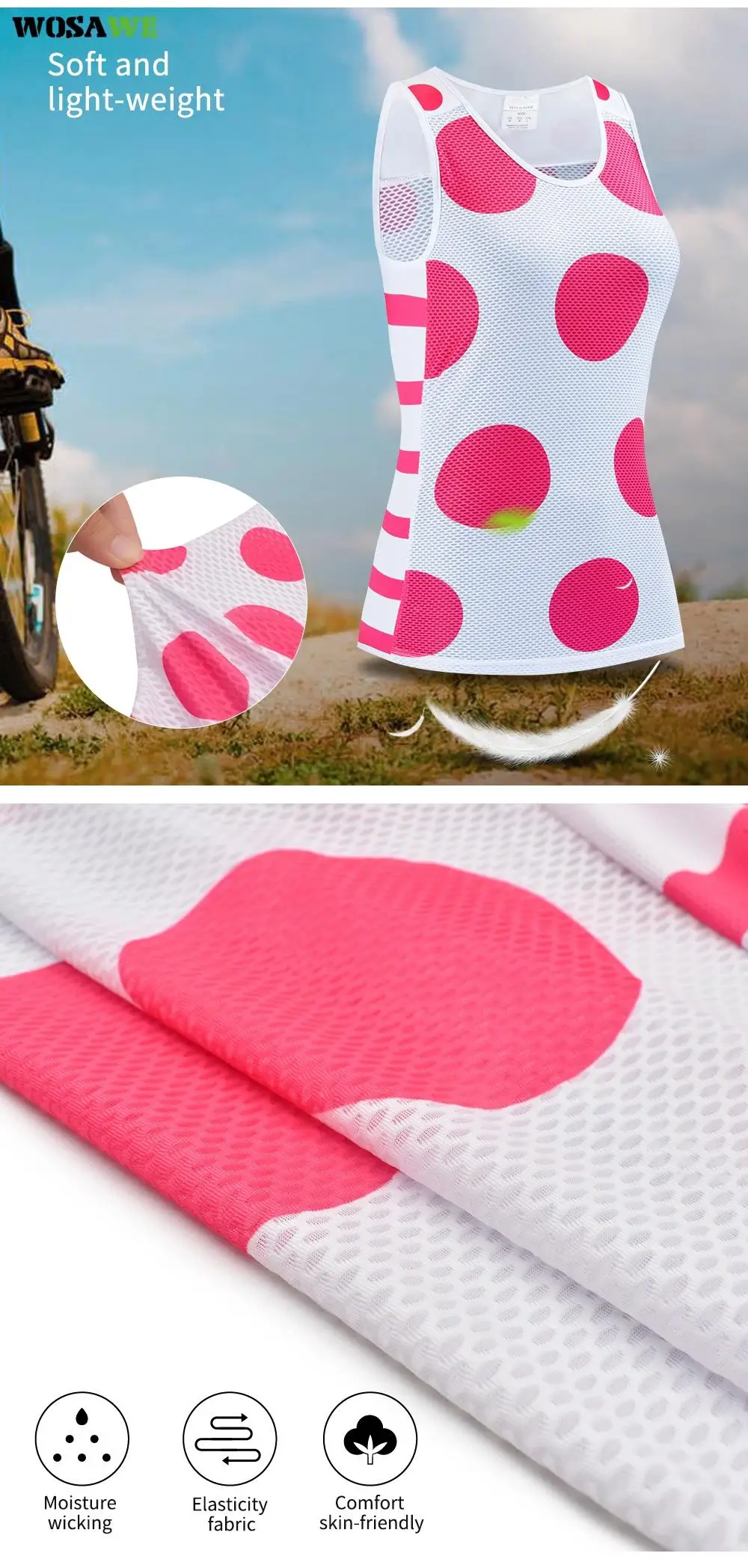 WOSAWE женский велосипедный жилет летние быстросохнущие Топы с коротким рукавом