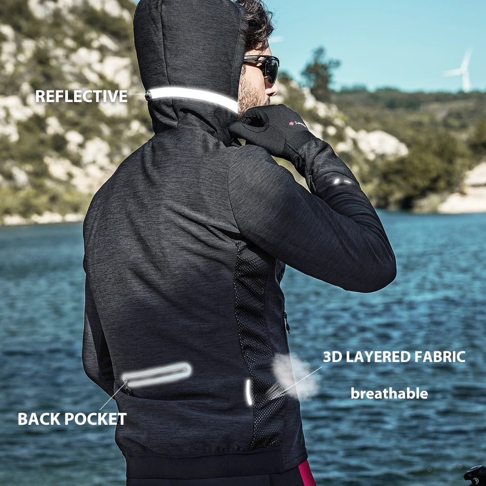 Santic Мужская зимняя хлопковая куртка для велоспорта уличные ветрозащитные пальто