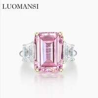 luomansi s925 sterling silver luxury 11 carat 1014 square high carbon diamond ring wedding party women jewelry gift wholesale