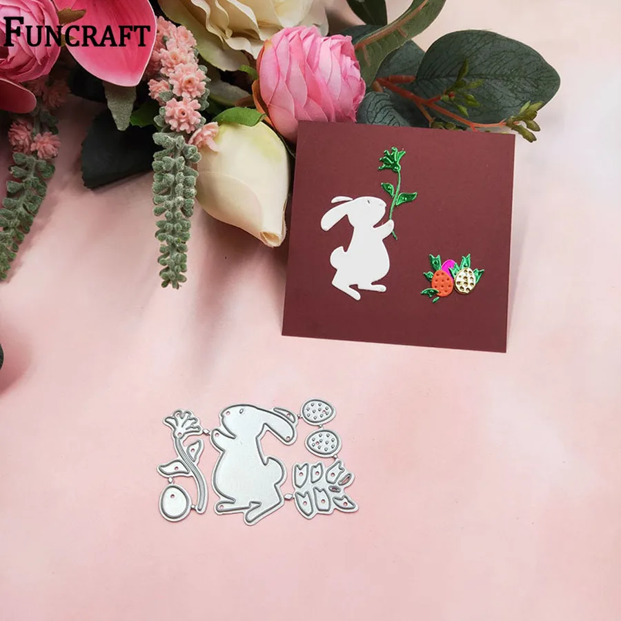 Новые металлические Вырубные штампы с милыми кроликами и морковкой вырубные