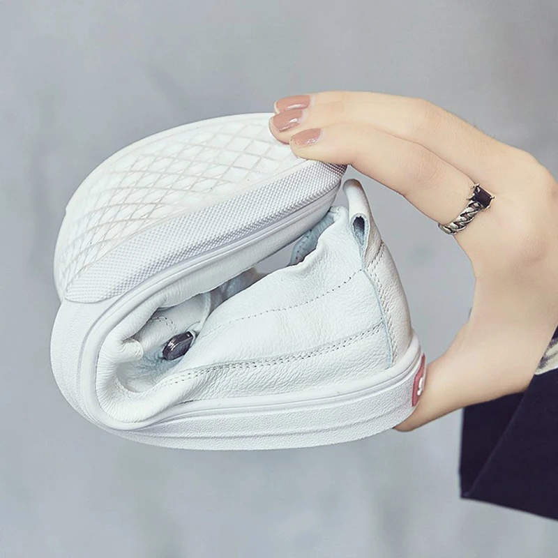 Прямая поставка Новинка 2019 года женская Повседневная Белая обувь удобная из