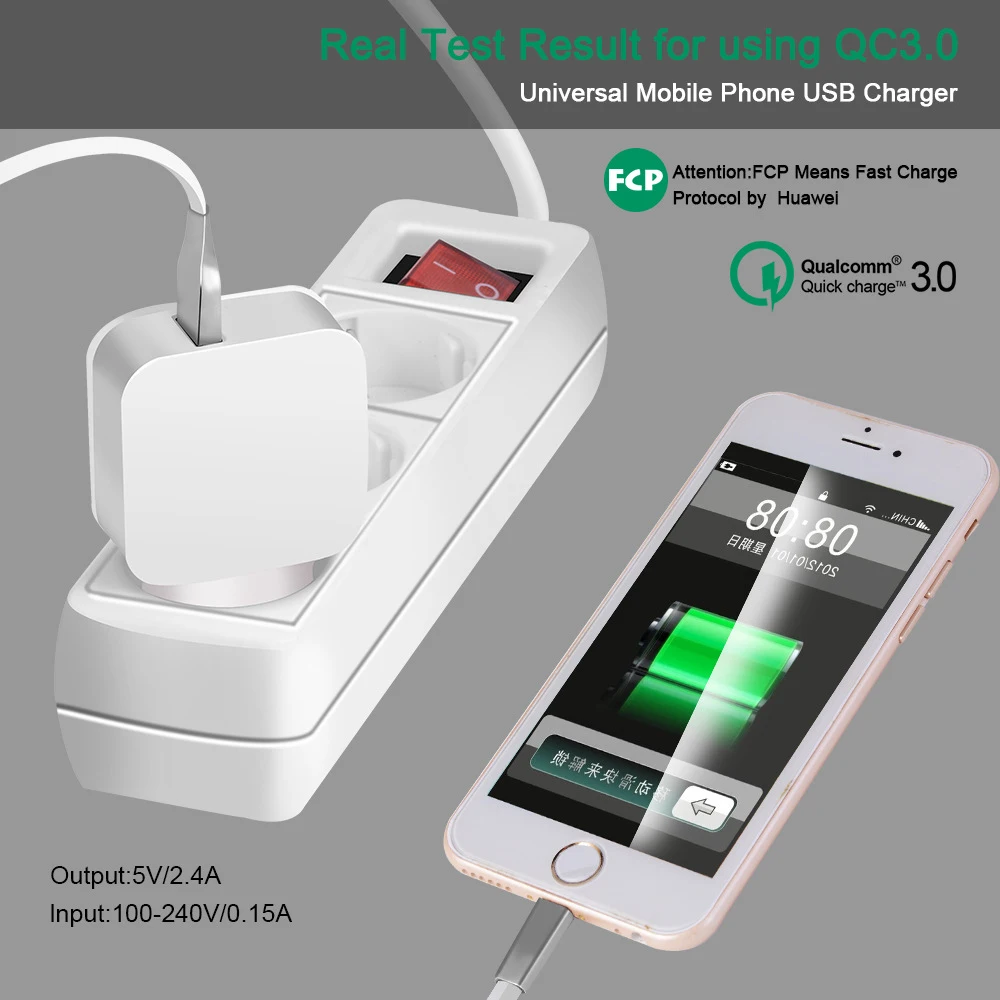 New QC 3.0 50-60Hz USB mobile Fast charger quick charge For Samsung iPhone Huawei Xiaomi HTC LG Mobile Phone Charger | Мобильные