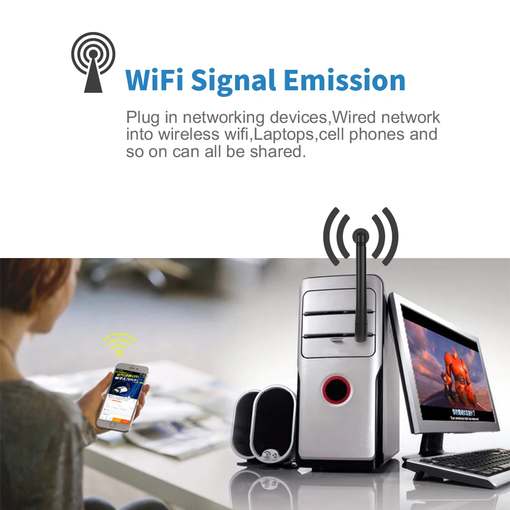 Сетевая карта Wi-Fi-приемника TEROW AC600M 600 Мбит/с RTL8811CU 2 4 ГГц + 5 8 с антенной дБи |