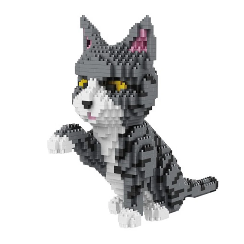 

Balody Cat Animal Pet Persian Kitten Gray Building Blocks Kit 3D Model DIY Diamond Magic Mini Bricks Toys for Kids Children Gift